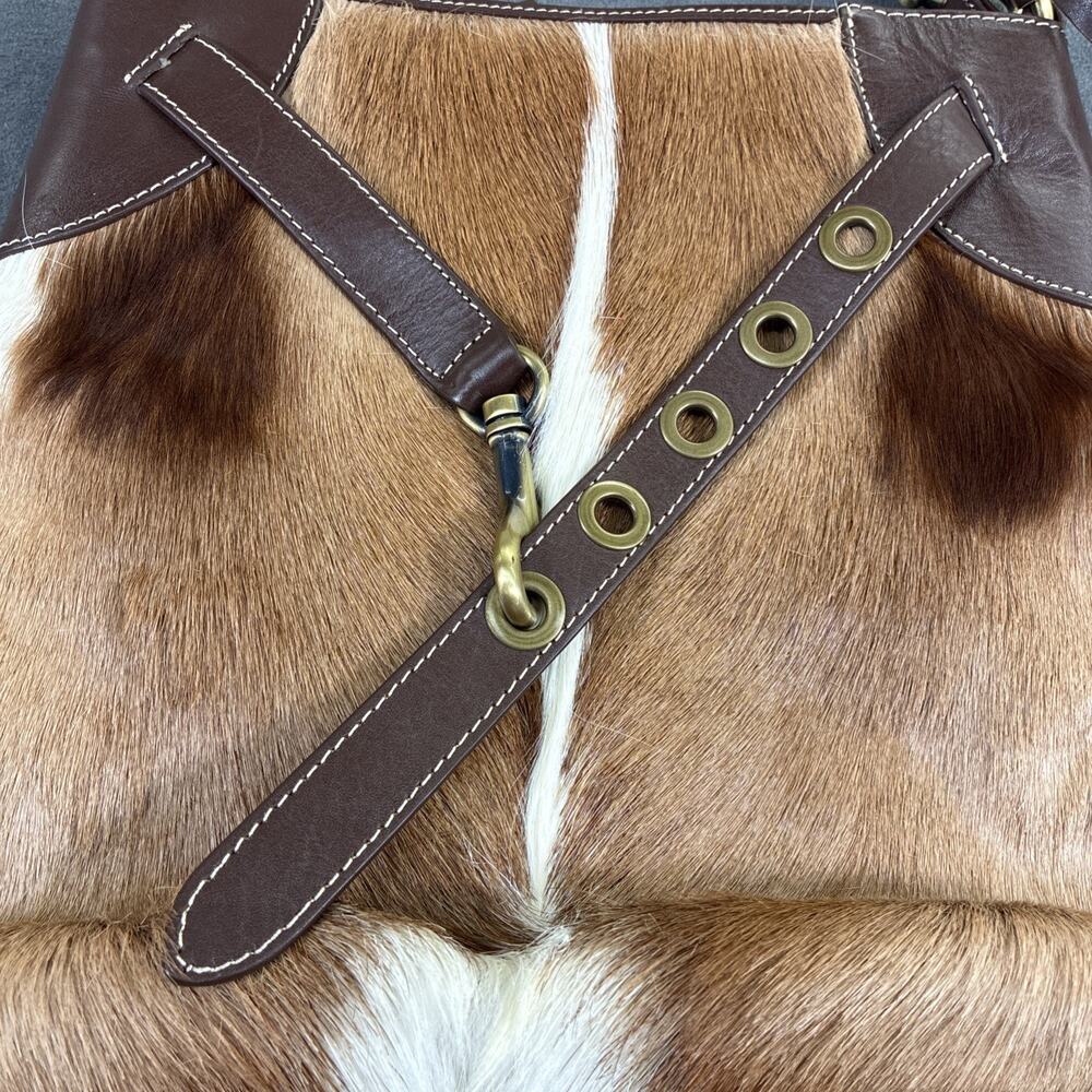 Diane Gail Roma Leather Shoulder Natural Springbok Fur Brown Tan Bnfts Charity - Picture 8 of 16